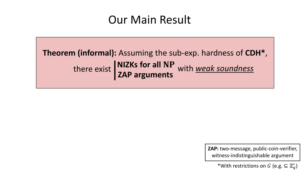 our main result