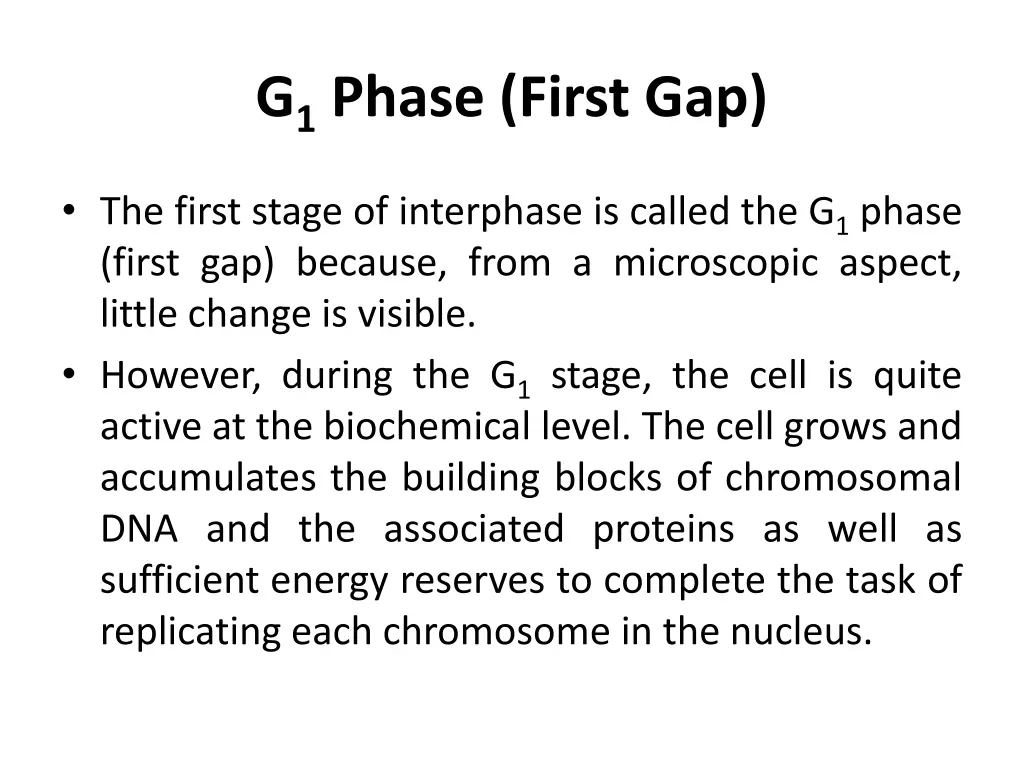 g 1 phase first gap