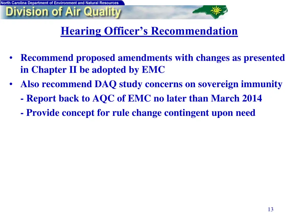 hearing officer s recommendation in chapter