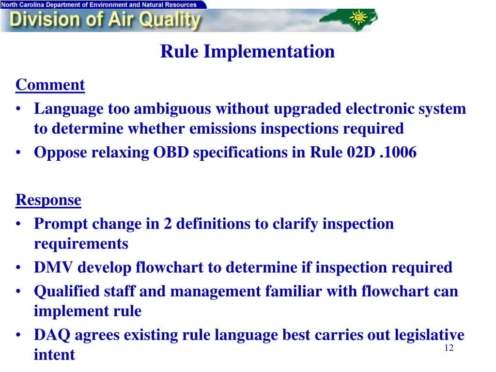 rule implementation