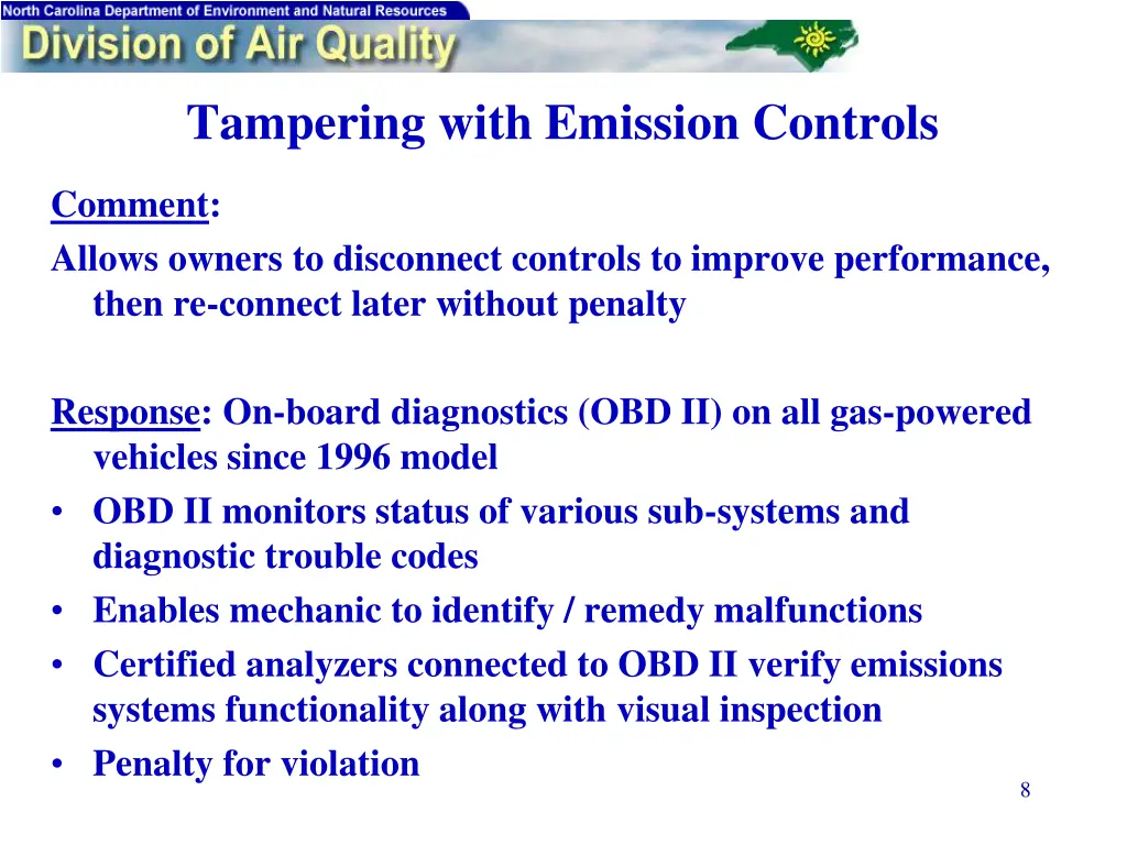 tampering with emission controls