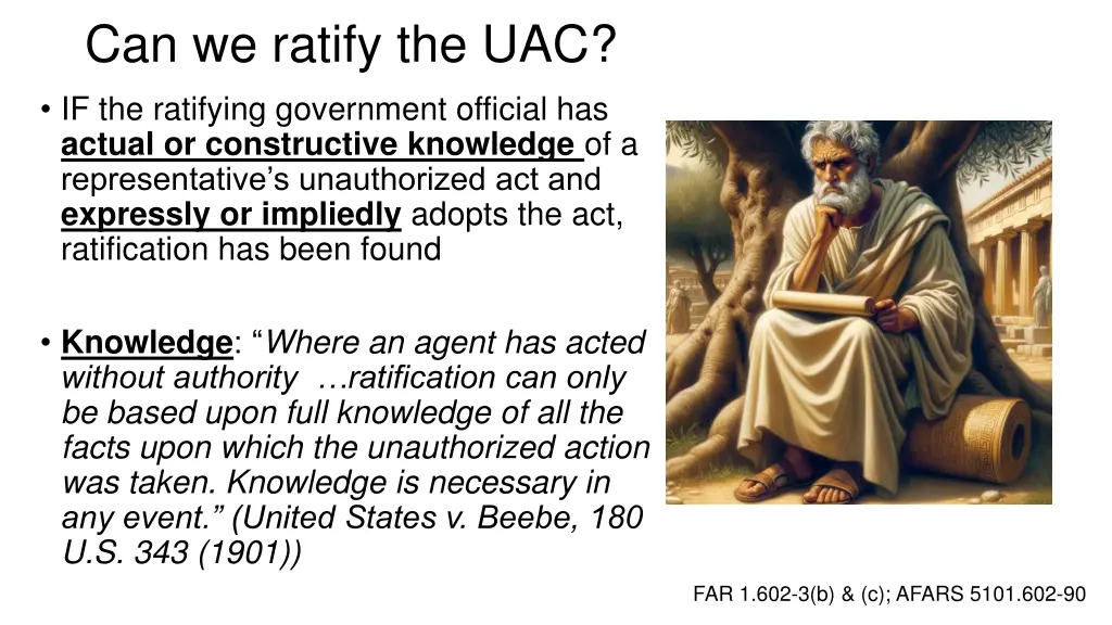 can we ratify the uac if the ratifying government