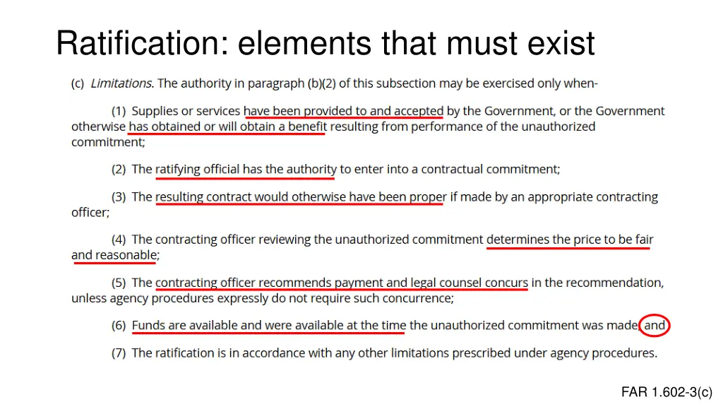 ratification elements that must exist