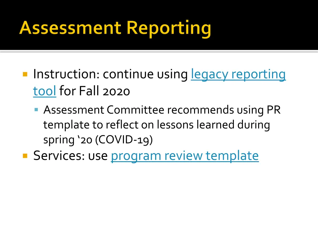 instruction continue using legacy reporting tool