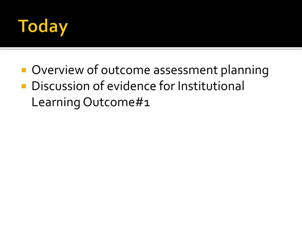 overview of outcome assessment planning