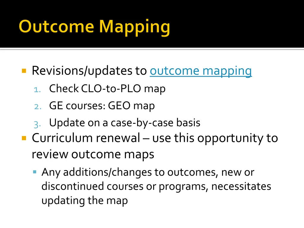 revisions updates to outcome mapping 1 check