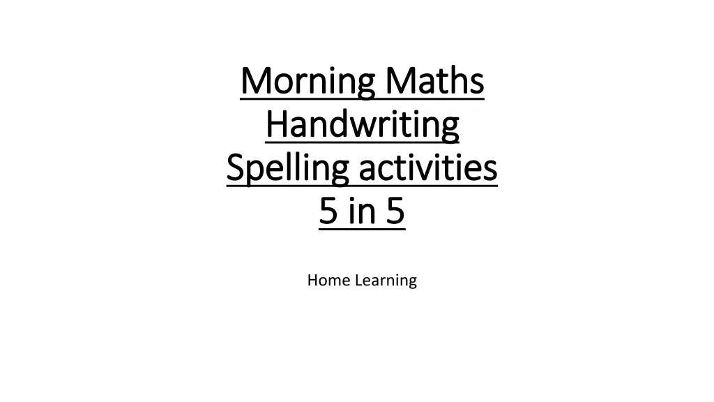 morning maths morning maths handwriting