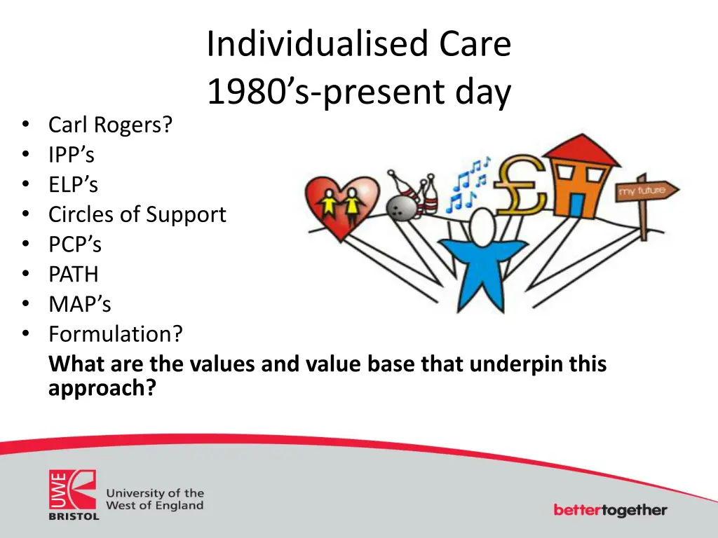 individualised care 1980 s present day