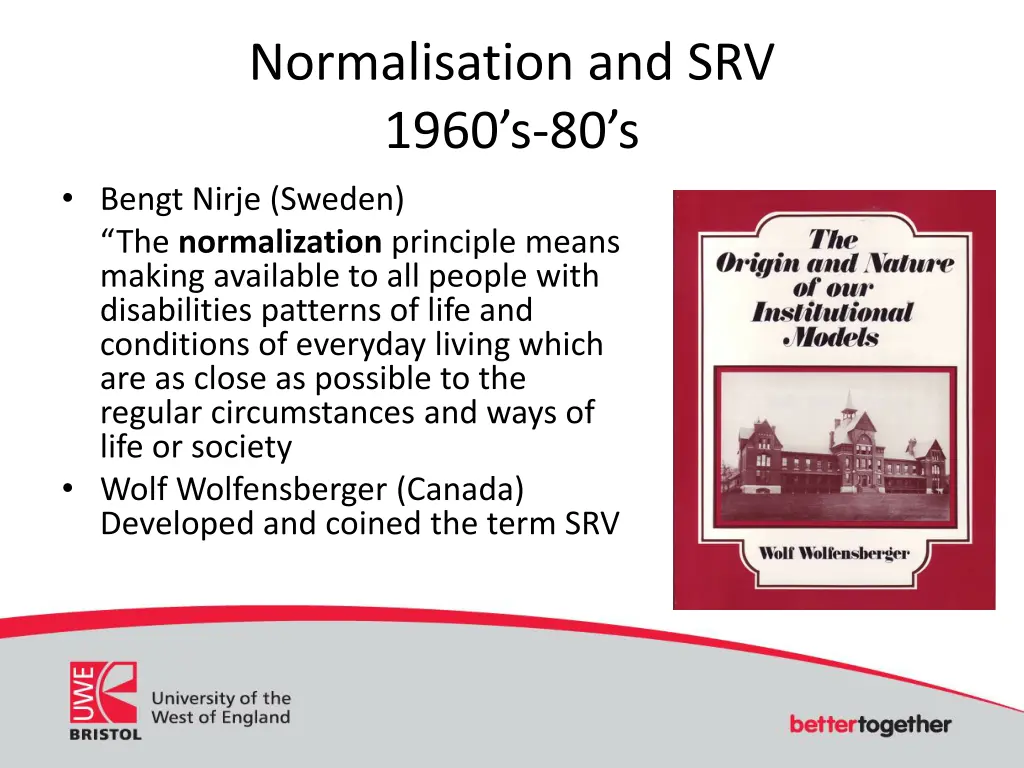 normalisation and srv 1960 s 80 s bengt nirje
