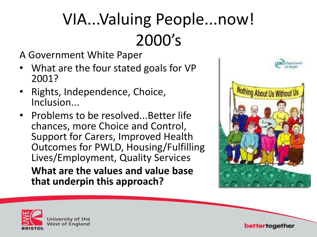 via valuing people now 2000 s a government white