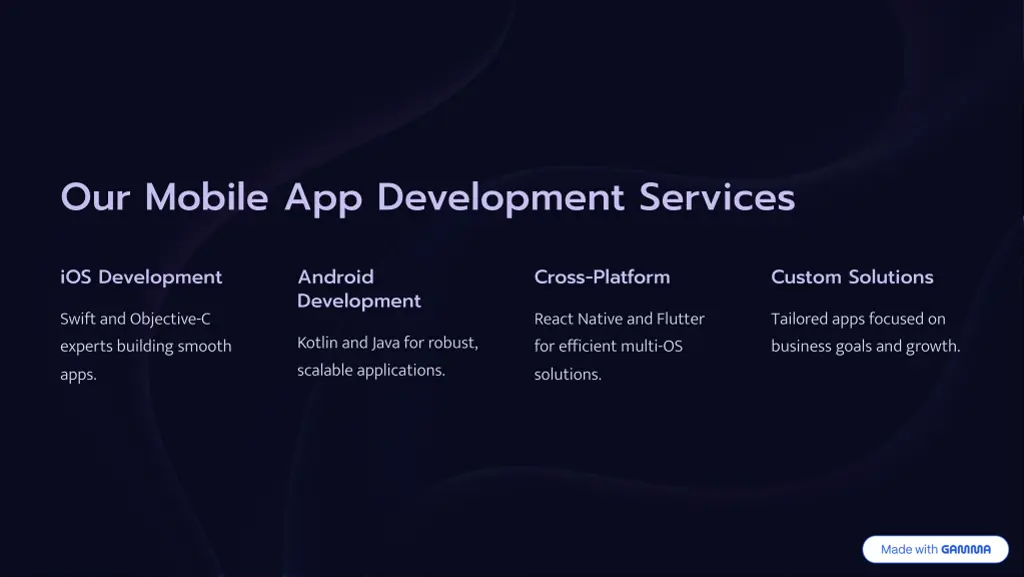 our mobile app development services