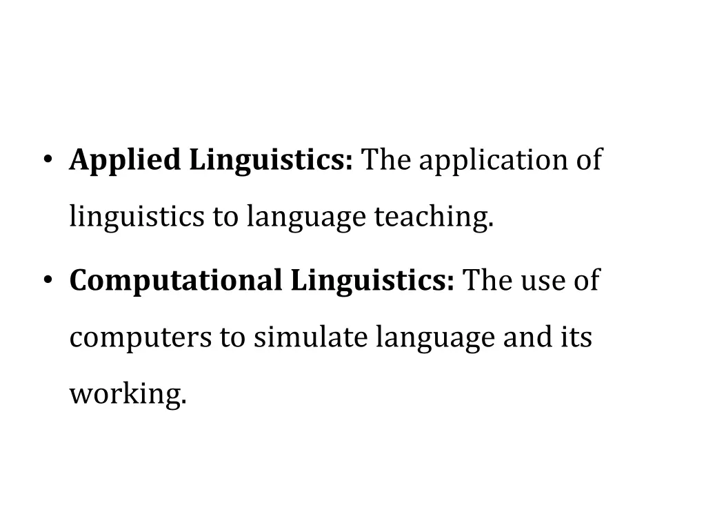 applied linguistics the application of