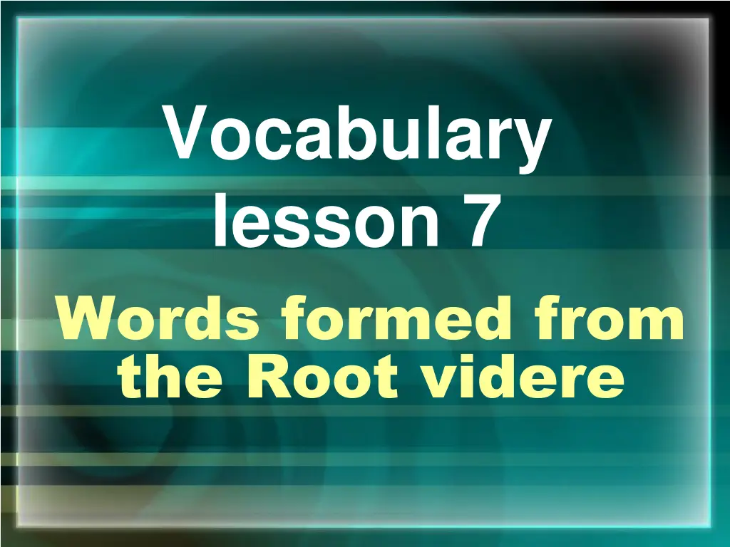 vocabulary lesson 7