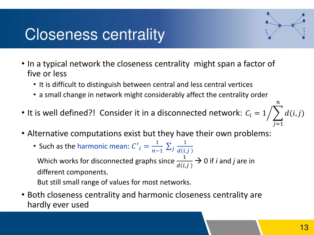 closeness centrality 1
