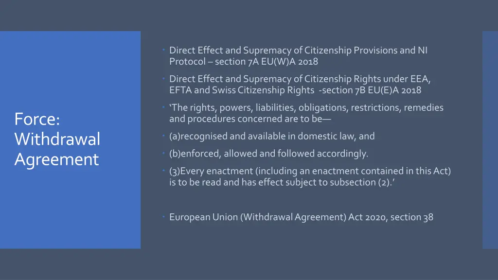 direct effect and supremacy of citizenship