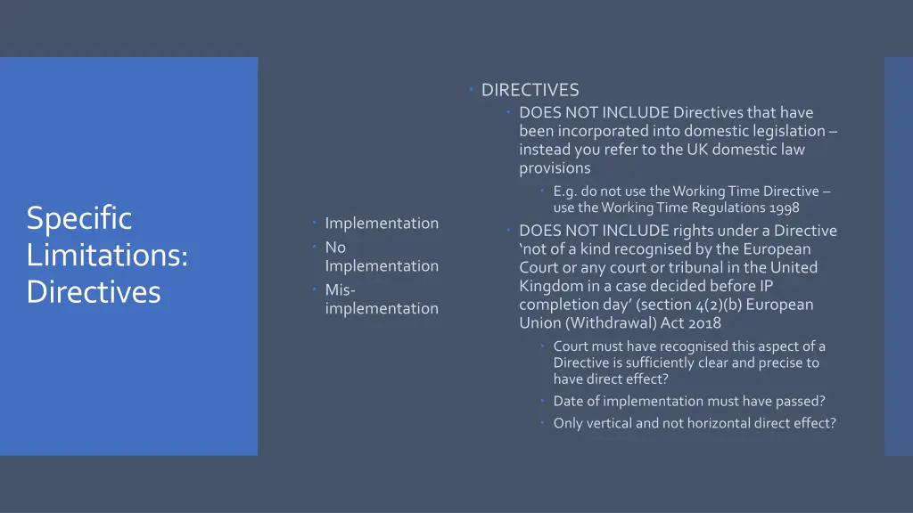 directives does not include directives that have