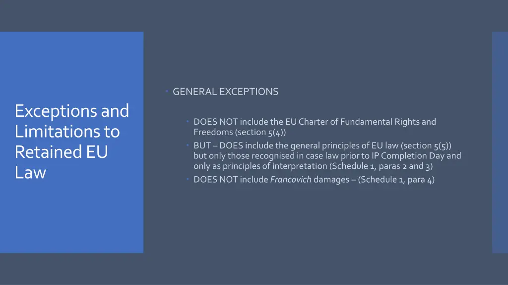 general exceptions