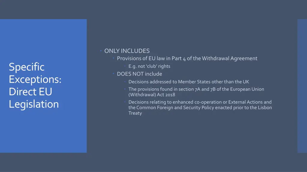 only includes provisions of eu law in part