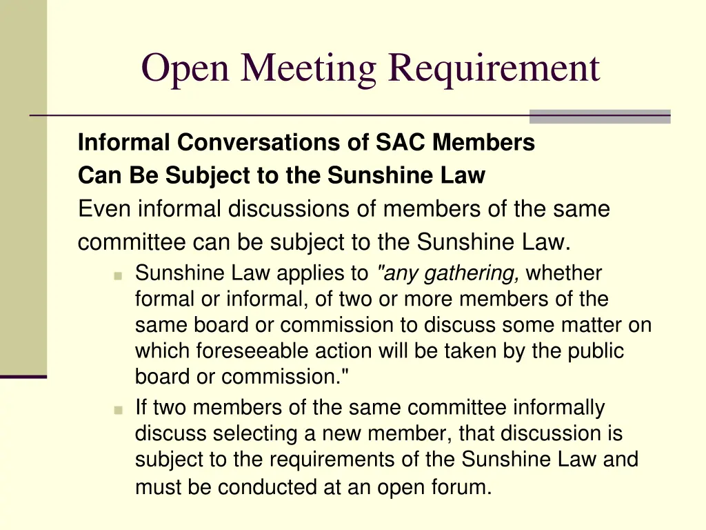 open meeting requirement