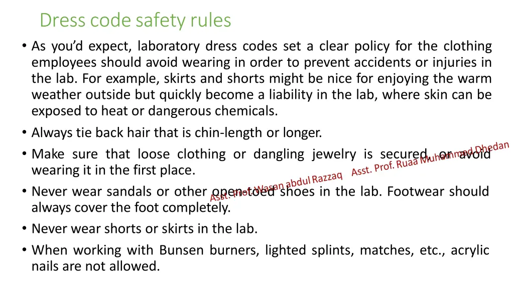 dresscodesafetyrules as you d expect laboratory