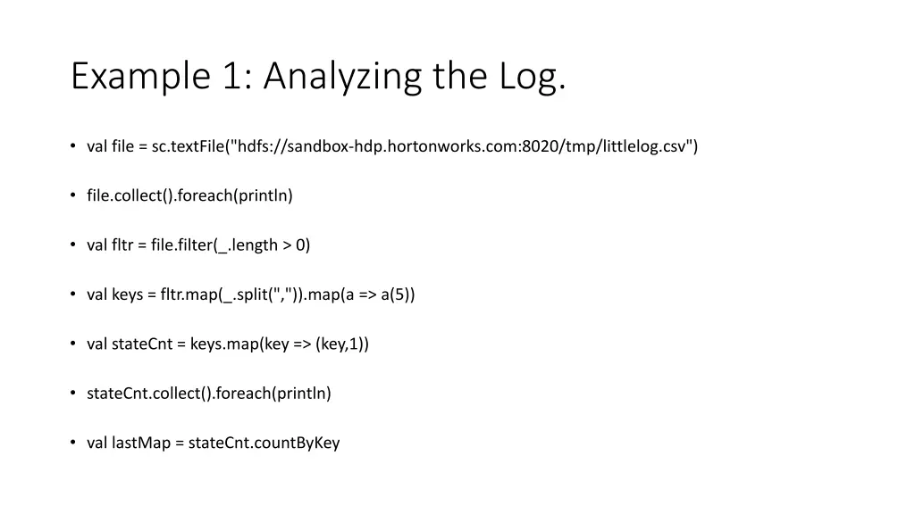 example 1 analyzing the log