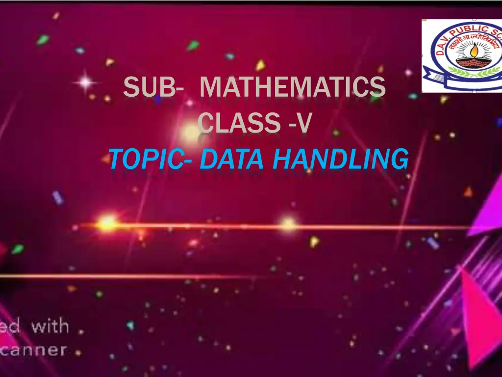 sub mathematics class v topic data handling