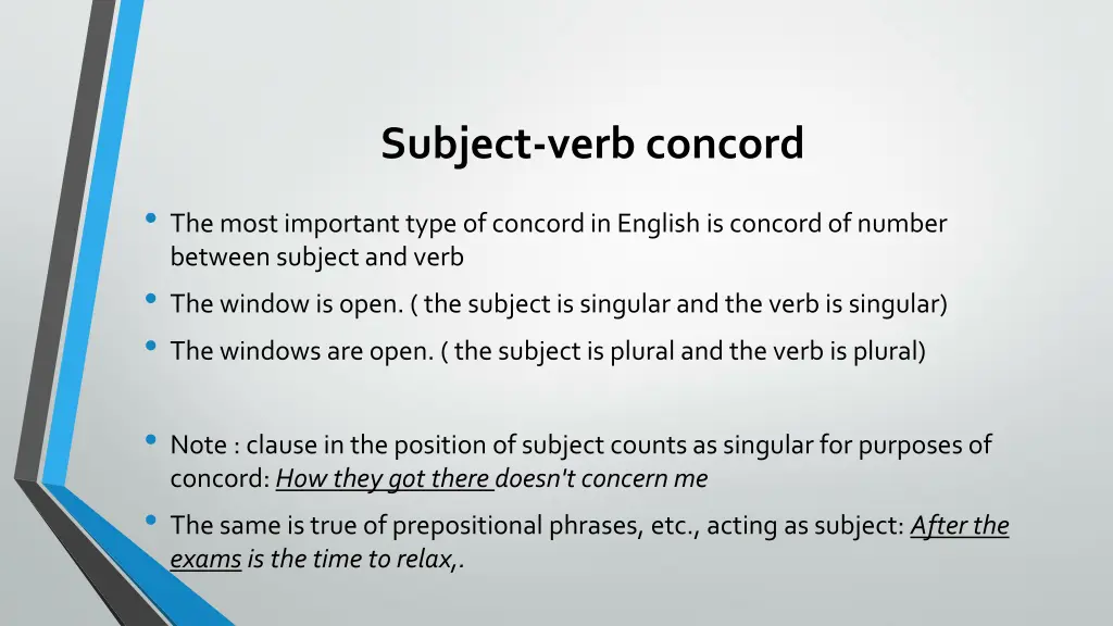 subject verb concord