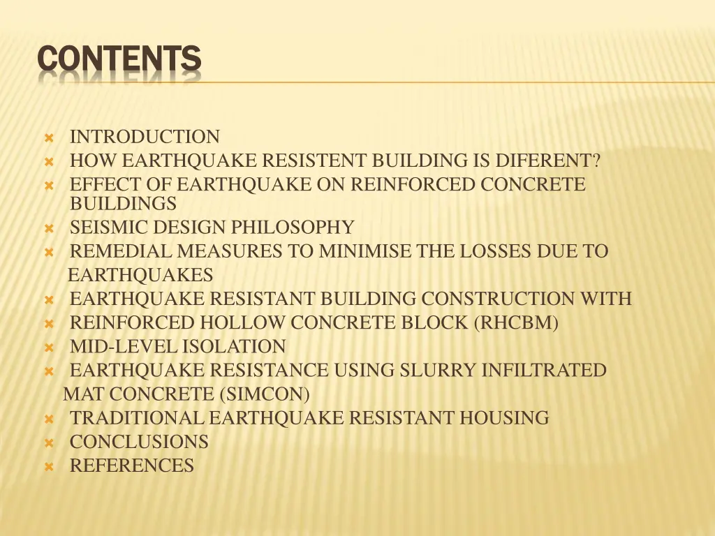 contents contents