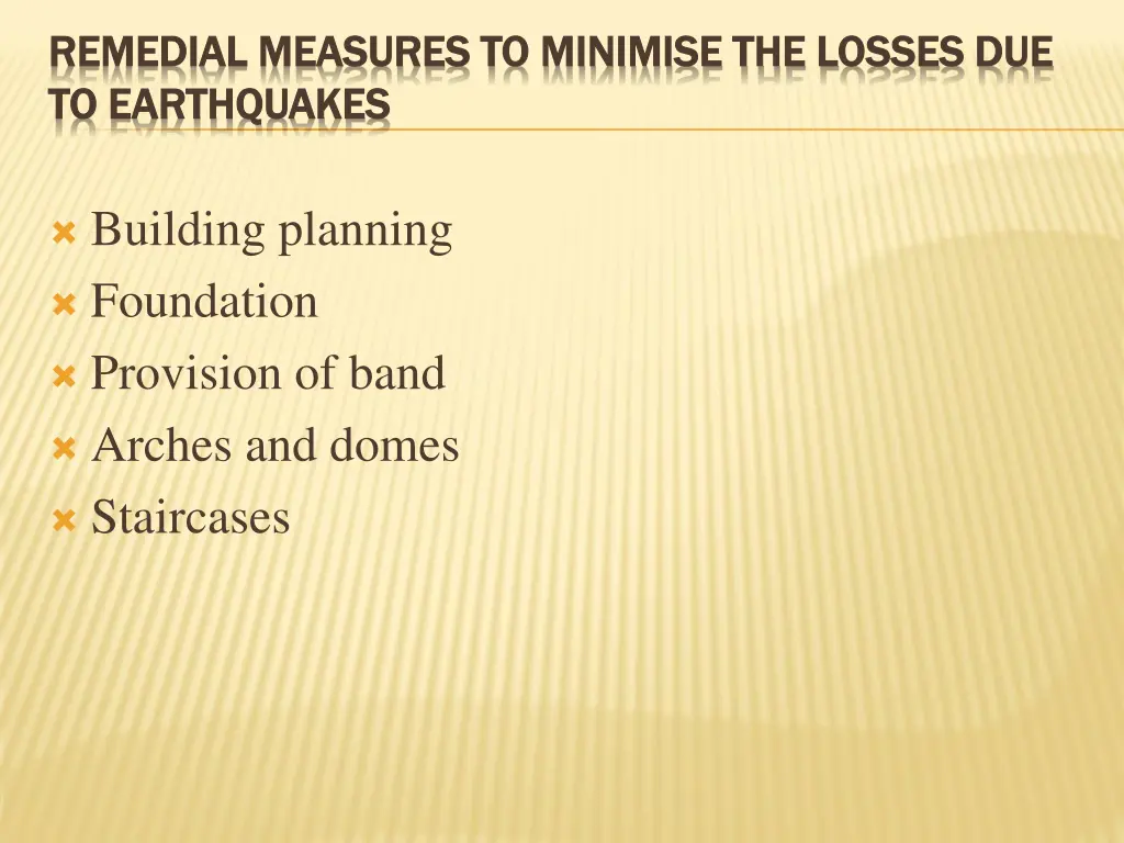remedial measures to minimise the losses