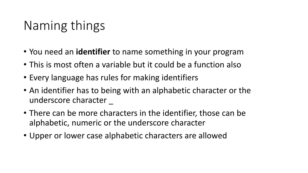naming things