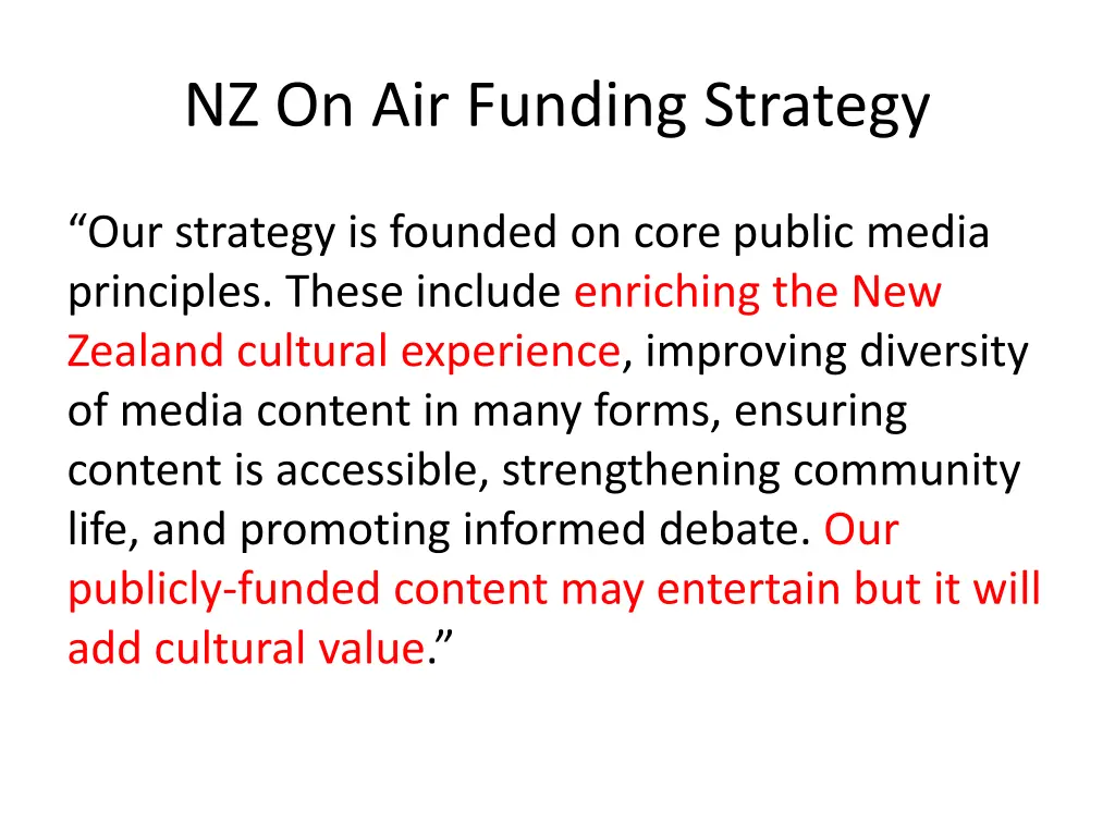 nz on air funding strategy