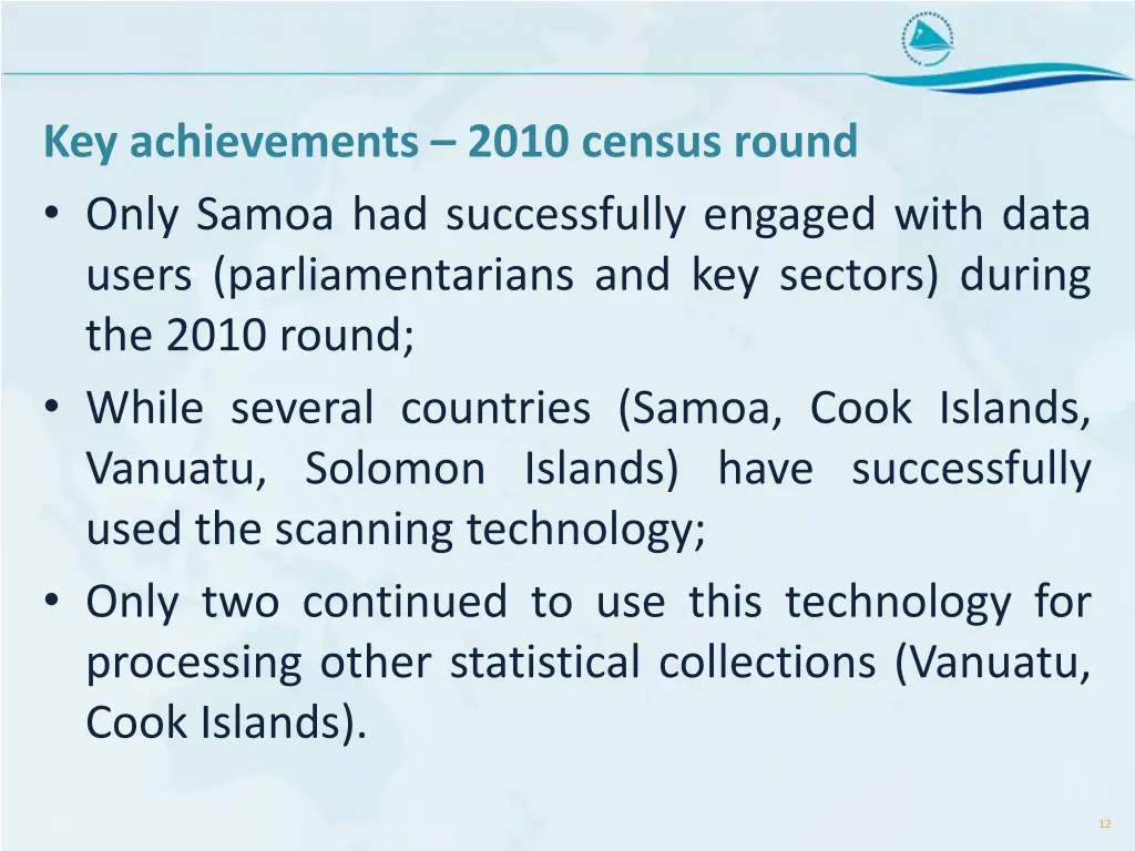 key achievements 2010 census round only samoa