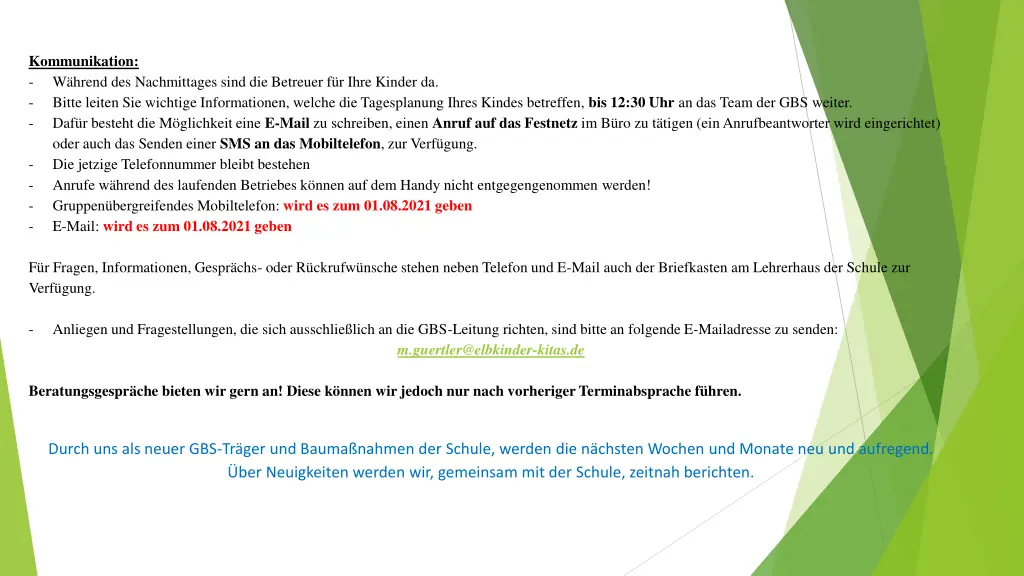 kommunikation w hrend des nachmittages sind