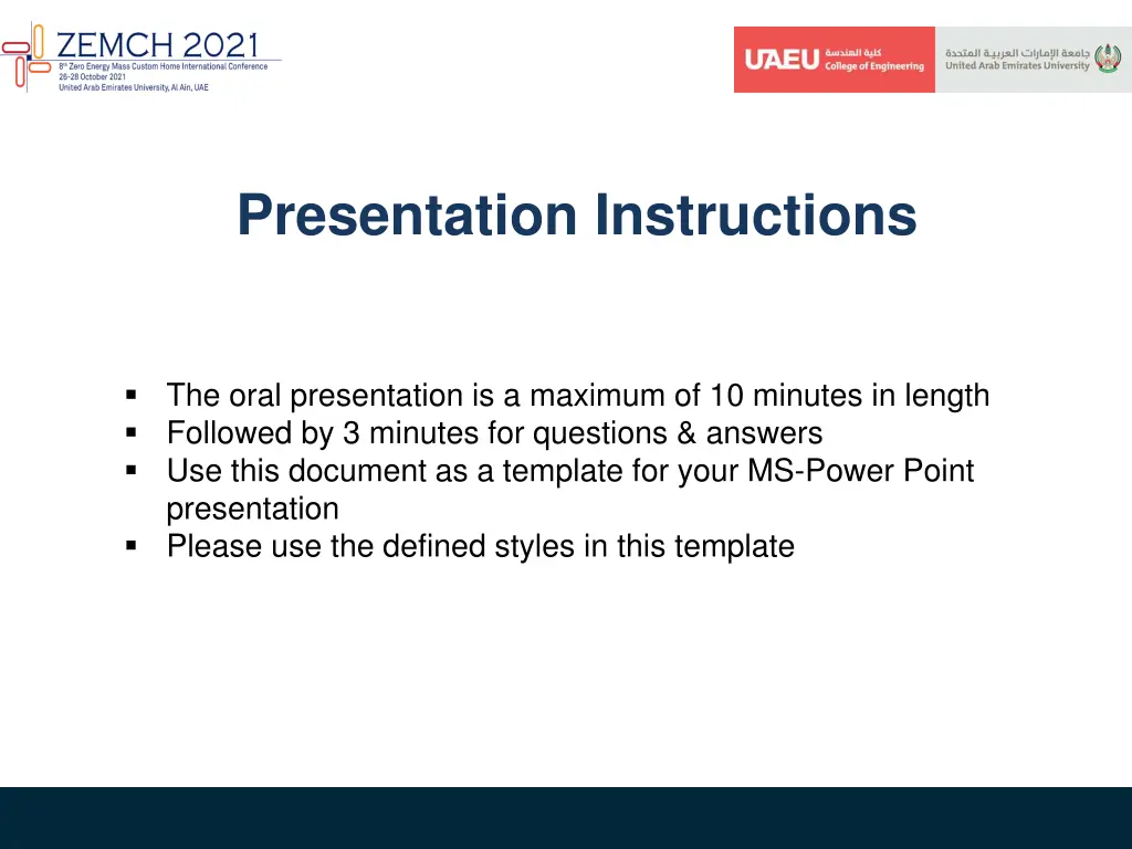 presentation instructions