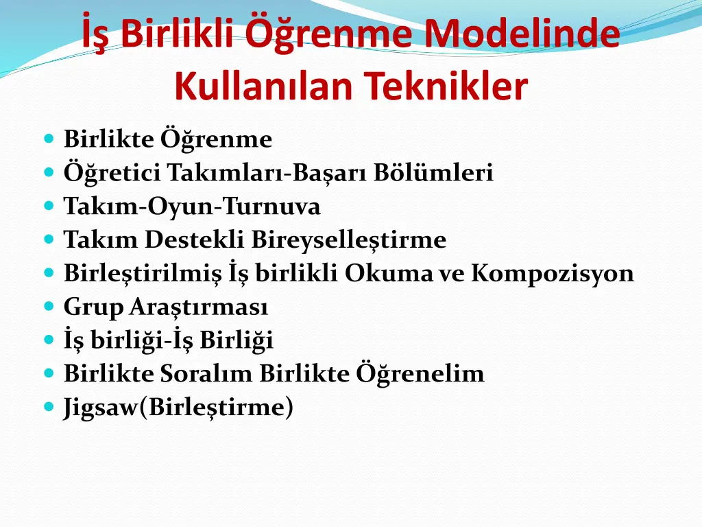 birlikli renme modelinde kullan lan teknikler