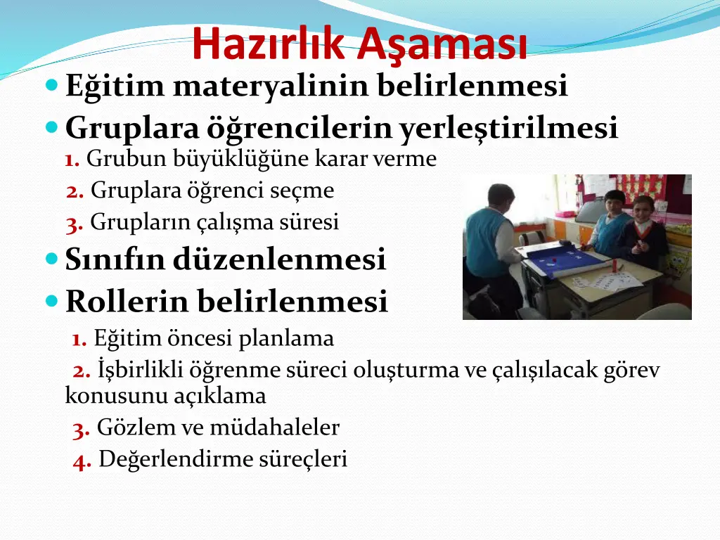 haz rl k a amas e itim materyalinin belirlenmesi