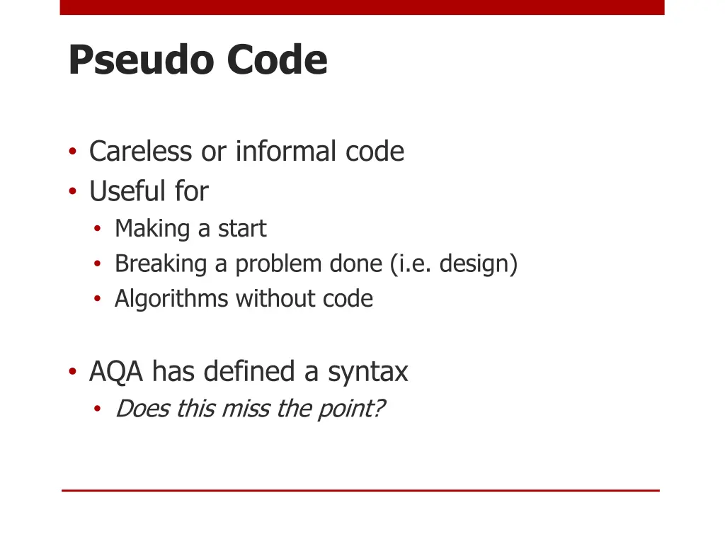 pseudo code