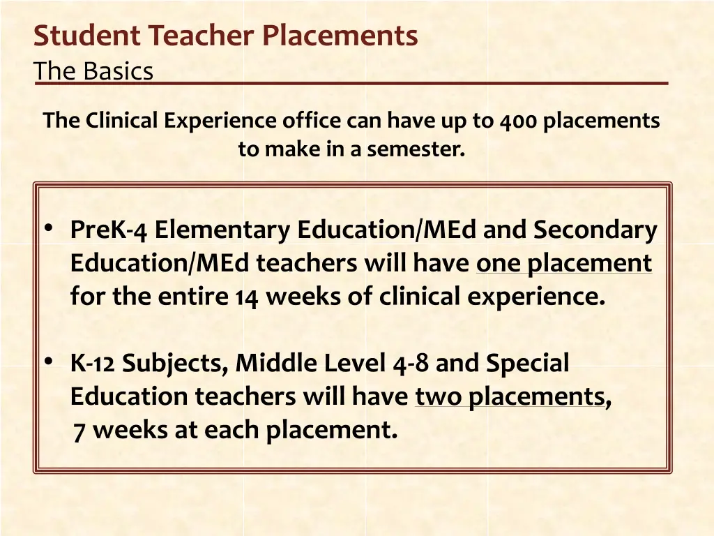 student teacher placements the basics