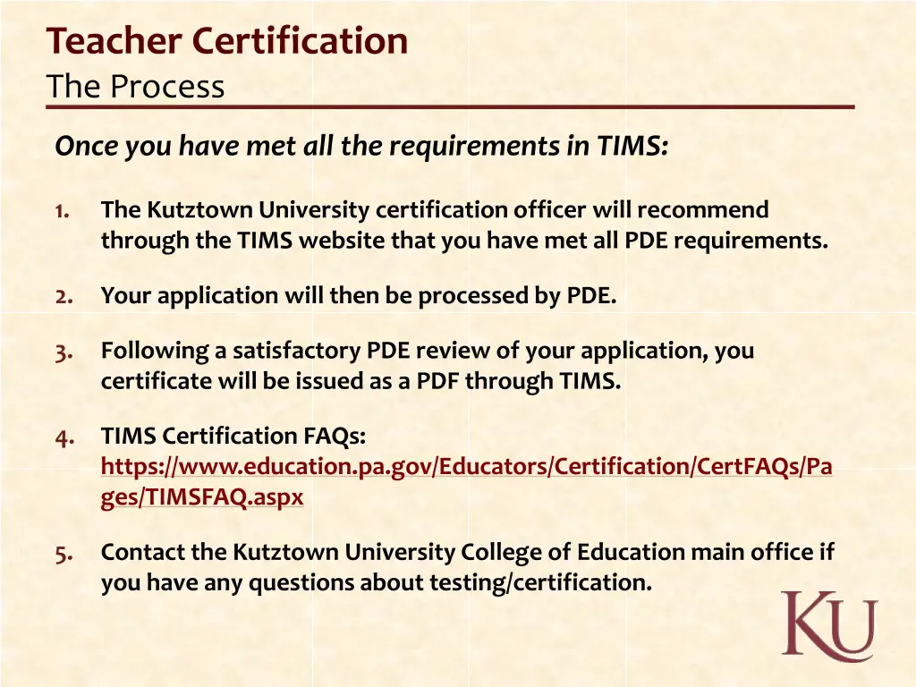teacher certification the process