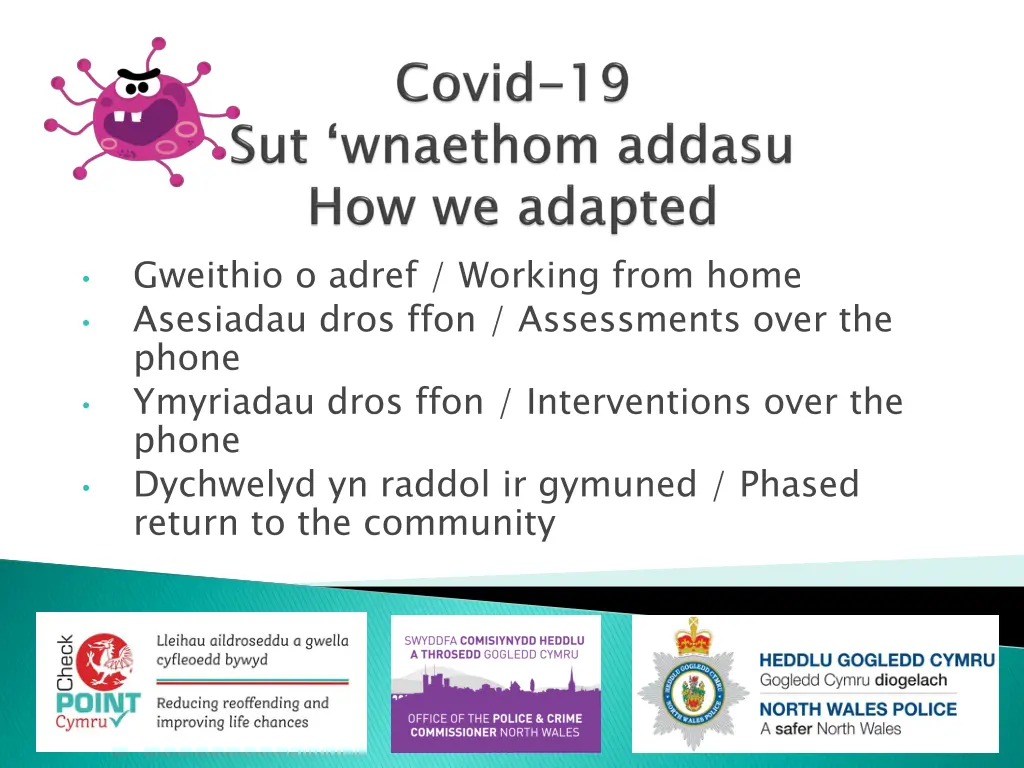 gweithio o adref working from home asesiadau dros