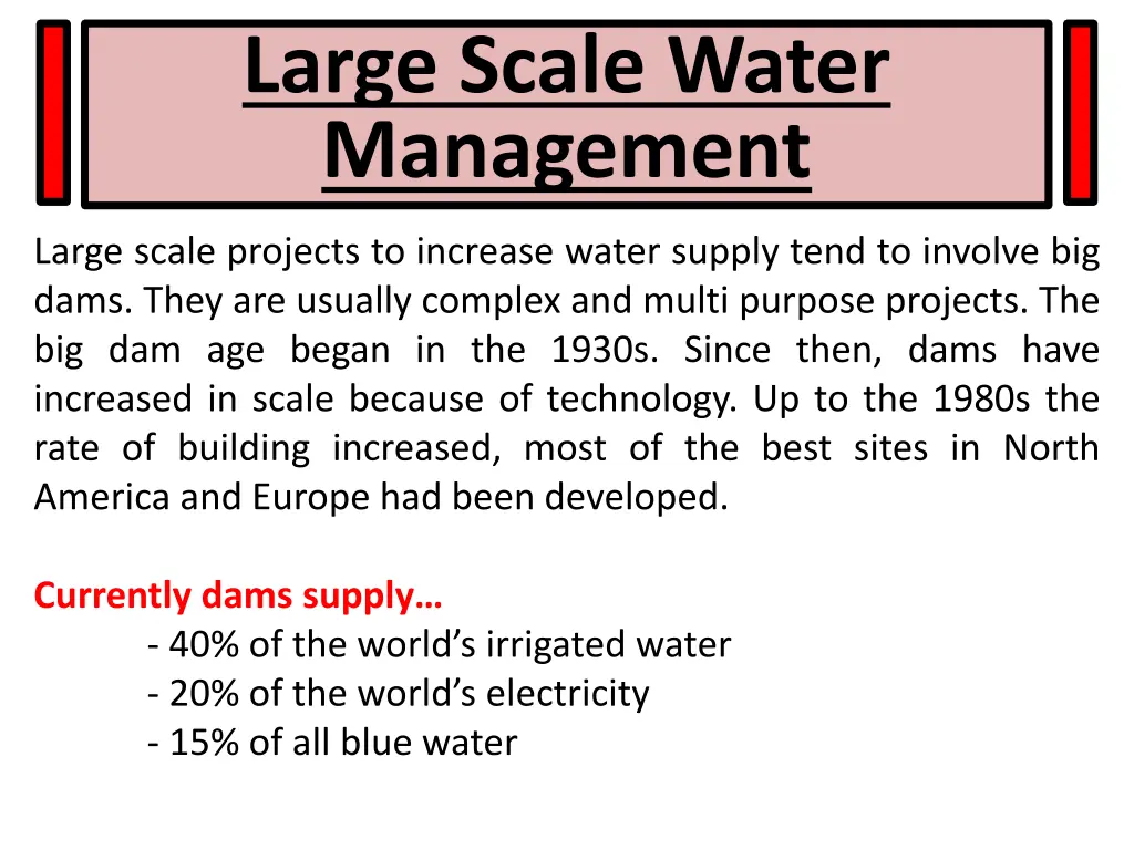large scale water management
