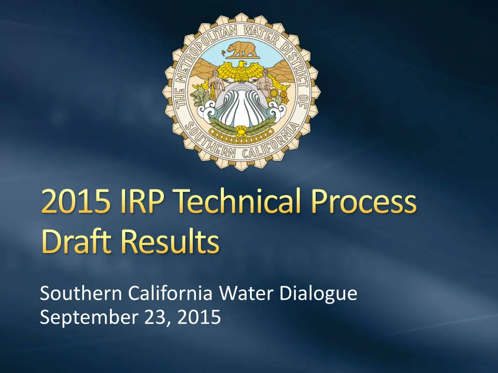 2015 irp technical process draft results