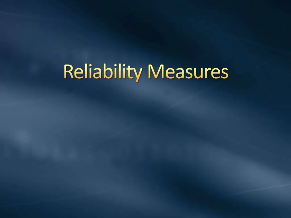 reliability measures