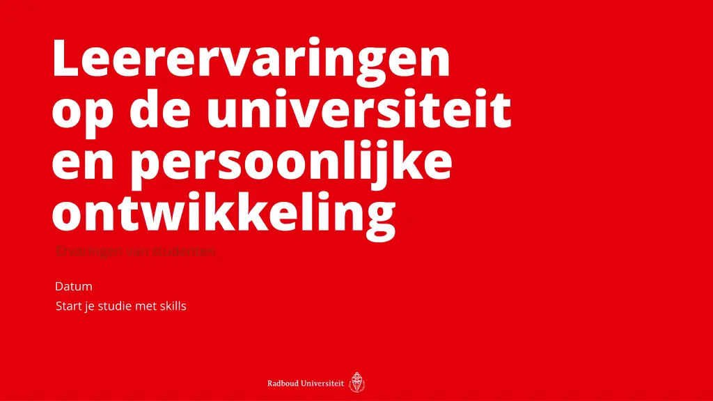 leerervaringen op de universiteit en persoonlijke