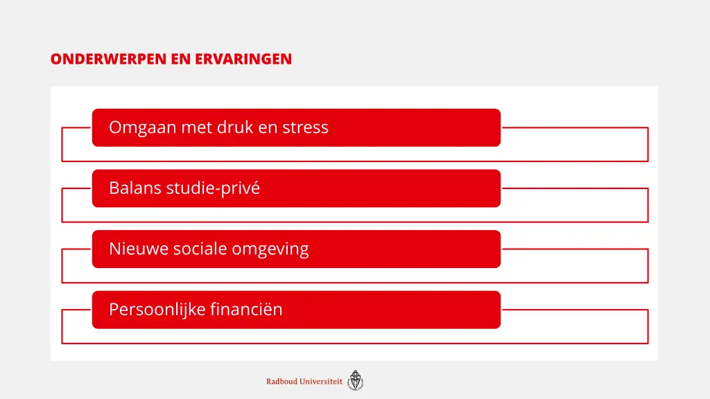 onderwerpen en ervaringen