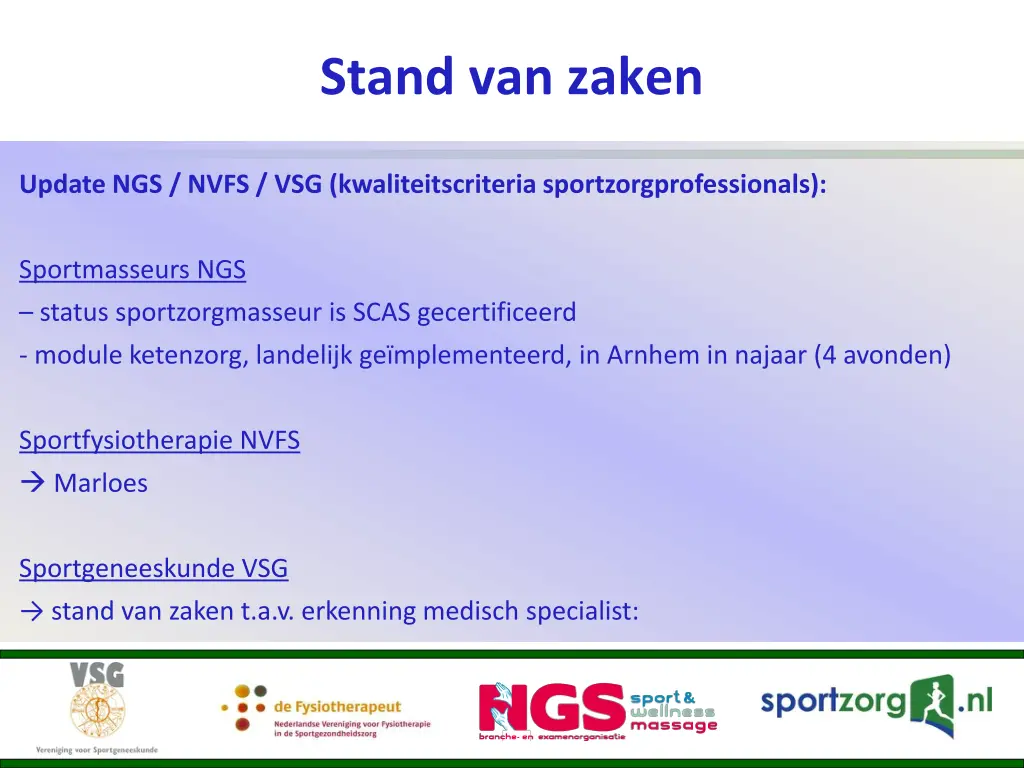 stand van zaken 1