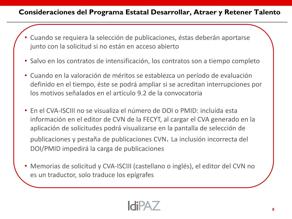 consideraciones del programa estatal desarrollar
