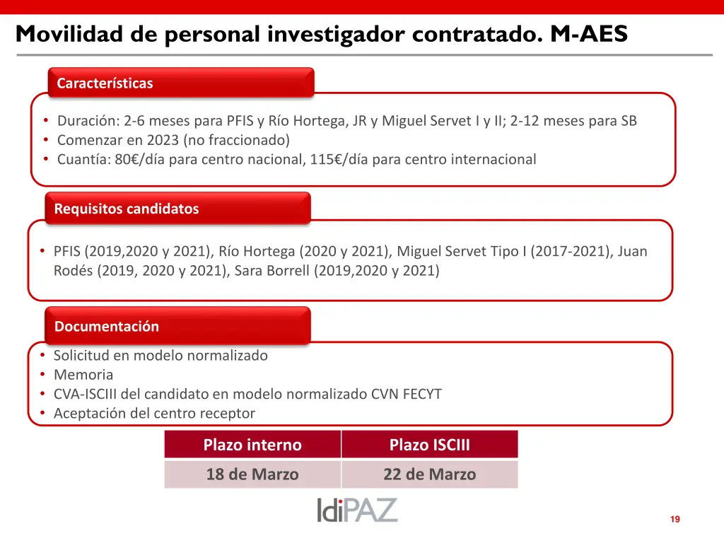 movilidad de personal investigador contratado