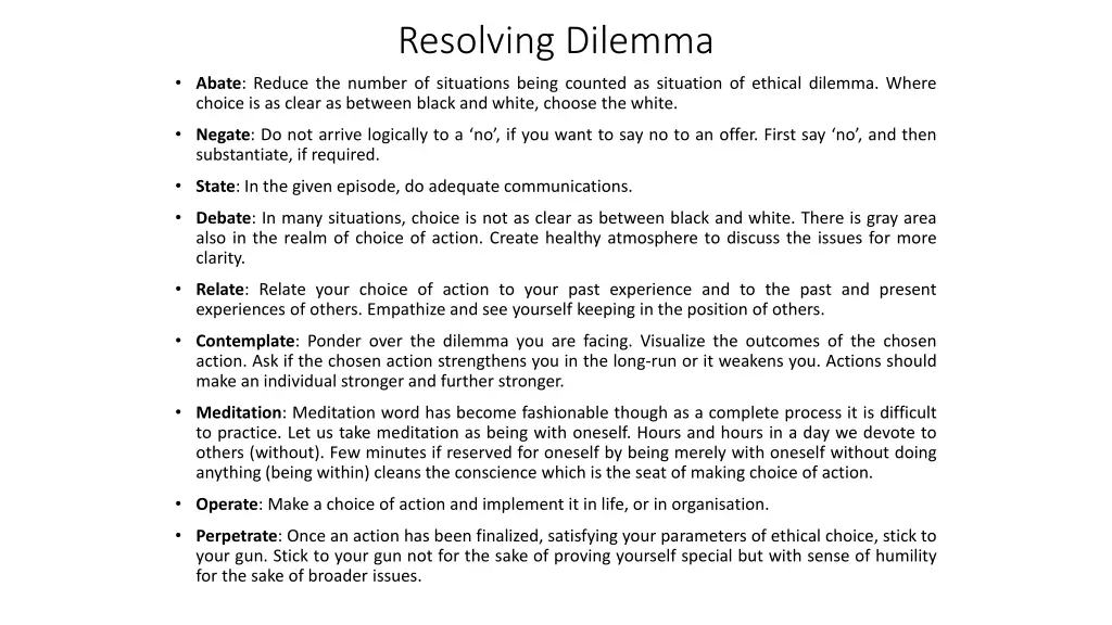 resolving dilemma