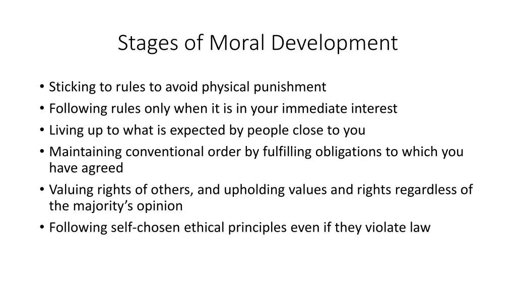 stages of moral development